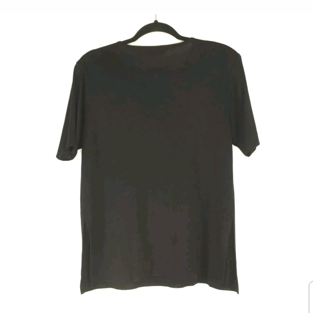 Exclusively Misook Size M Solid Black Top - image 3